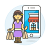 Phone App Shop 3 3 Illustration from UX Colors Set