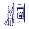 Phone App Shop 3 4 Illustration from UX Line Set