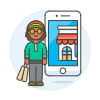 Phone App Shop 3 5 Illustration from UX Colors Set