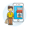 Phone App Shop 3 6 Illustration from UX Colors Set