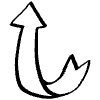 Turn Up Outline Arrow Element from Beveled Scribbles Set