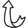 Turn Up Outline Arrow Element from Variable Scribbles Set