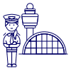 Pilot And Airport 4 Illustration from UX Line Set