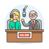 Podcast Inreview 2 Illustration from UX Colors Set | Free Download as SVG Vector and Transparent PNG | Streamline illustrations