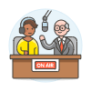 Podcast Inreview 4 Illustration from UX Colors Set | Free Download as SVG Vector and Transparent PNG | Streamline illustrations