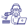 Podcast Radio 2 Illustration from UX Line Set