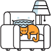 Cat Sleeping On A Couch illustration - Free transparent PNG, SVG. No sign up needed.