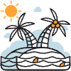 Island And Palm Trees illustration - Free transparent PNG, SVG. No sign up needed.