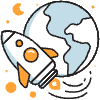 Rocket Orbiting Earth illustration - Free transparent PNG, SVG. No sign up needed.
