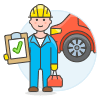 Car Check Service 1 Illustration from UX Colors Set | Free Download as SVG Vector and Transparent PNG | Streamline illustrations