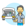 Mechanic Fixing Car 1 illustration - Free transparent PNG, SVG. No sign up needed.