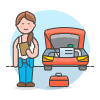 Mechanic Fixing Car 10 Illustration from UX Colors Set