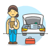 Mechanic Fixing Car 11 Illustration from UX Colors Set