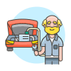 Mechanic Fixing Car 3 Illustration from UX Colors Set