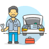 Mechanic Fixing Car 7 illustration - Free transparent PNG, SVG. No sign up needed.