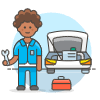 Mechanic Fixing Car 8 Illustration from UX Colors Set