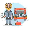 Mechanic Fixing Car 9 Illustration from UX Colors Set