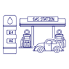 Gas Station Illustration from UX Line Set