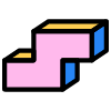 Block Z Zigzag Right Element from Retro Shapes Set