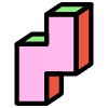 Block Zigzag Vertical Right Element from Retro Shapes Set