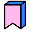 Bookmark Ribbon Element from Retro Shapes Set