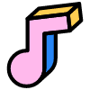 Note Eighth Music Element from Retro Shapes Set
