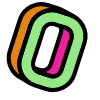 Number 0 Zero Element from Retro Shapes Set