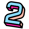 Number 2 Two Element from Retro Shapes Set