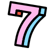 Number 7 Seven Element from Retro Shapes Set