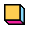 Square Cube Box Element from Retro Shapes Set