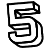 Number 5 Five Element from Retro Shapes Set