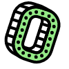 Number 0 Zero Element from Retro Shapes Set
