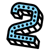 Number 2 Two Element from Retro Shapes Set