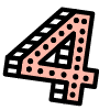 Number 4 Four Element from Retro Shapes Set