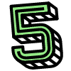 Number 5 Five Element from Retro Shapes Set