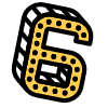 Number 6 Six Element from Retro Shapes Set