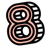 Number 8 Eight Element from Retro Shapes Set