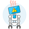 Overheat Robot Illustration from UX Colors Set | Free Download as SVG Vector and Transparent PNG | Streamline illustrations