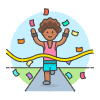 Sports Running Winner 3 Illustration from UX Colors Set