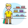 Shopping Man Section 1 Illustration from UX Colors Set | Free Download as SVG Vector and Transparent PNG | Streamline illustrations