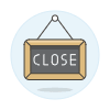 Store Close Blackboard Illustration from UX Colors Set