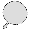 Chat Bubble Arrow Plain Dash Filled Element from Variable Scribbles Set
