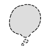 Chat Bubble Circle Small Thought Dash Filled Element from Variable Scribbles Set