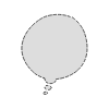 Chat Bubble Circle Thought Dash Filled Element from Variable Scribbles Set