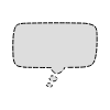 Chat Bubble Horizontal Small Thought Dash Filled Element from Variable Scribbles Set