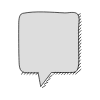 Chat Bubble Square Point Shadow Filled Element from Variable Scribbles Set