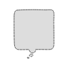 Chat Bubble Square Thought Dash Filled Element from Variable Scribbles Set