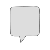 Filled Chat Bubble Square Point Element from Variable Scribbles Set
