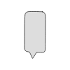 Filled Chat Bubble Vertical Small Point Element from Variable Scribbles Set