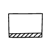 Rectangle Bottom Non Filled Line Element from Variable Scribbles Set